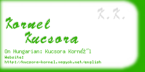 kornel kucsora business card